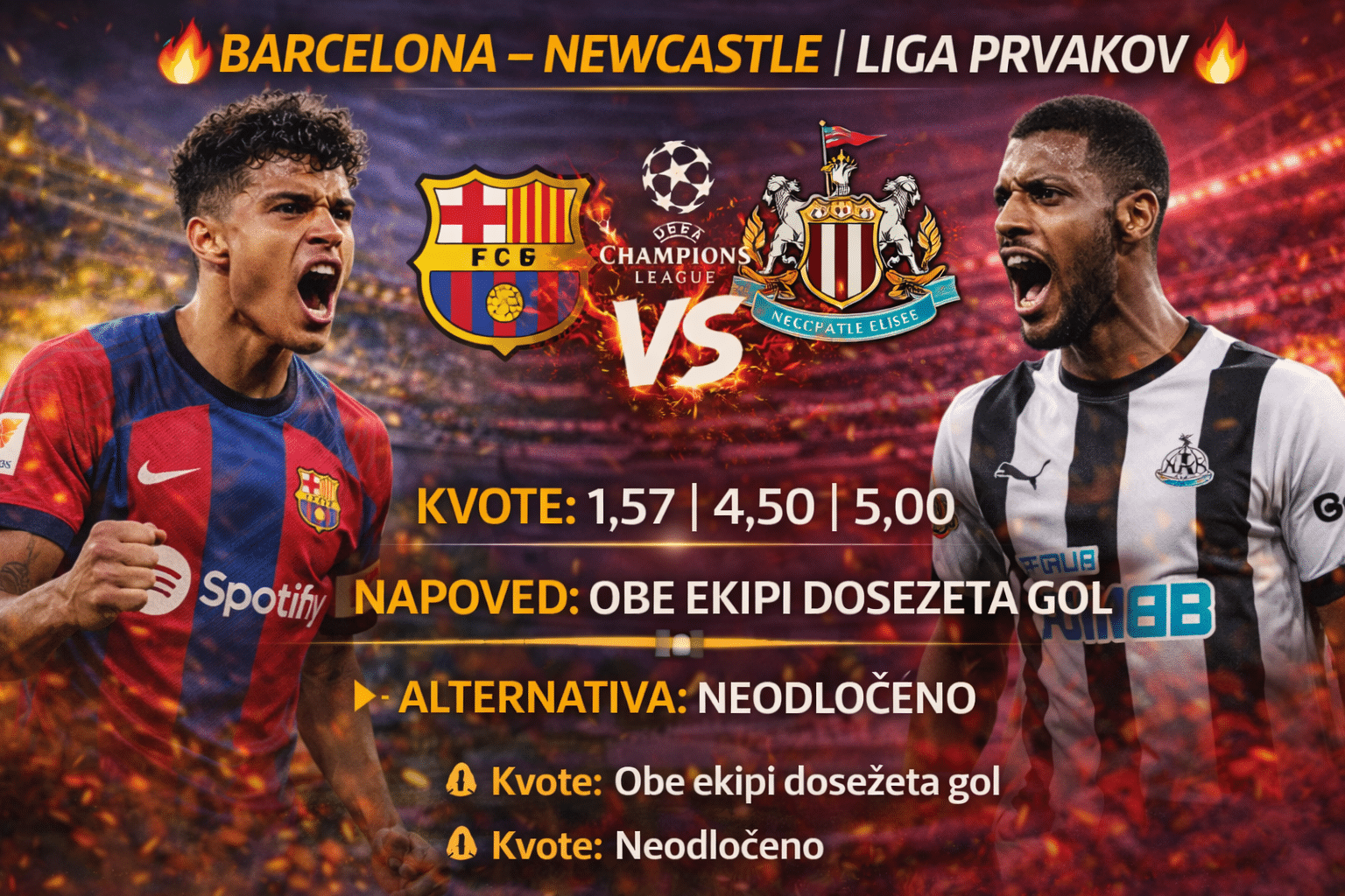 barca vs newcastel